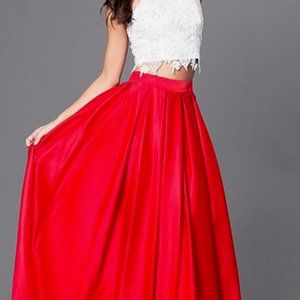 Red & White Two Piece Formal Size 3/4